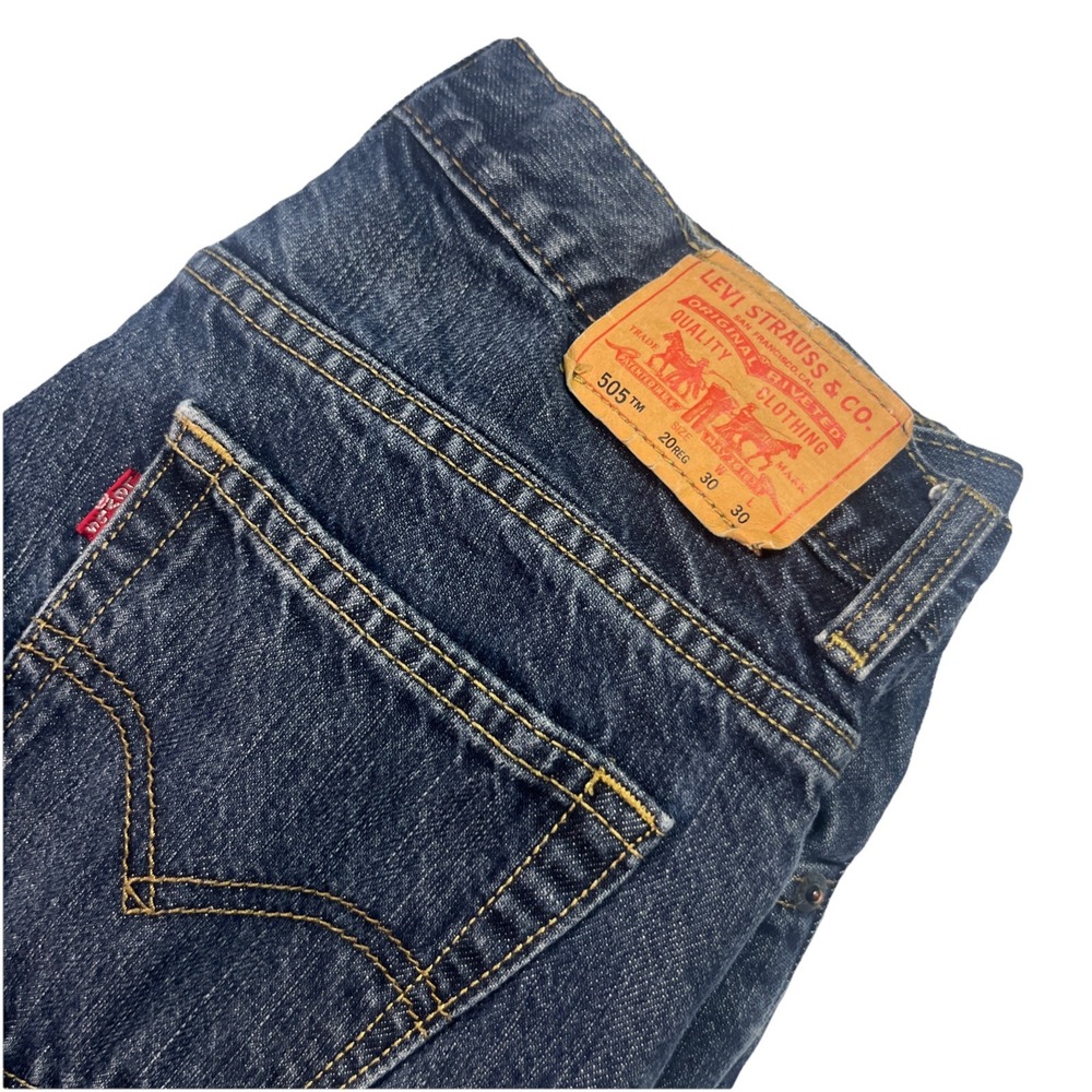 Levis Men's 505 Regular Fit Jeans Medium Dark Wash 30x30 EUC‎
